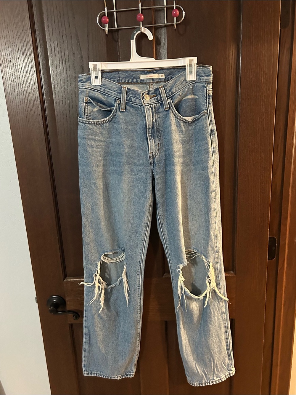 Levi's Light Blue Distressed Boyfriend Jeans